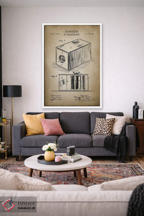 تابلو دکوراتیو دوربین ایستمن، بژ اثر پتنت پرینت استور - D1W