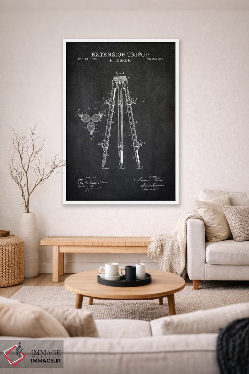 تابلو دکوراتیو سه پایه توسعه، سیاه اثر پتنت پرینت استور - D1W