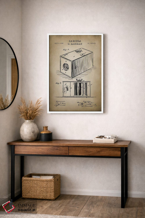 تابلو دکوراتیو دوربین ایستمن، بژ اثر پتنت پرینت استور - D3W