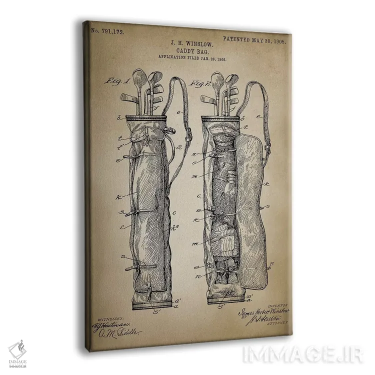 تابلو دکوراتیو کیف گلف اثر پتنت پرینت استور - نمای پرسپکتیو محصول