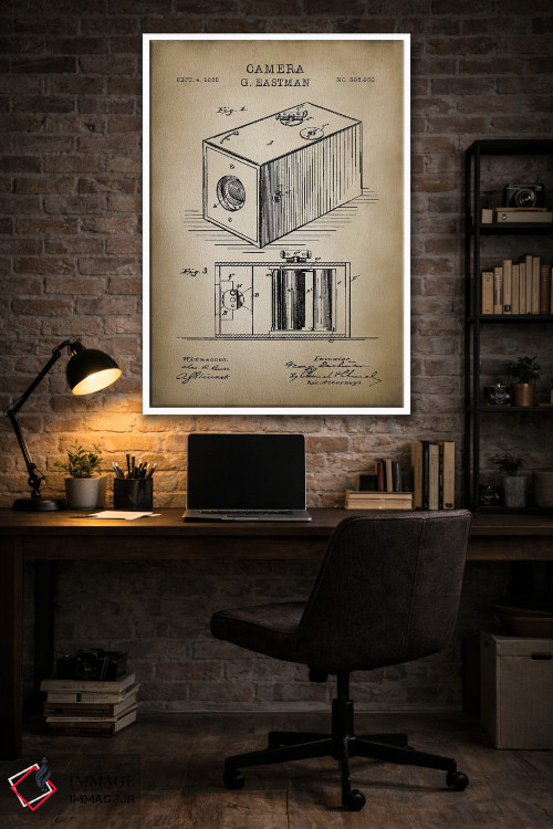 تابلو دکوراتیو دوربین ایستمن، بژ اثر پتنت پرینت استور - D4W