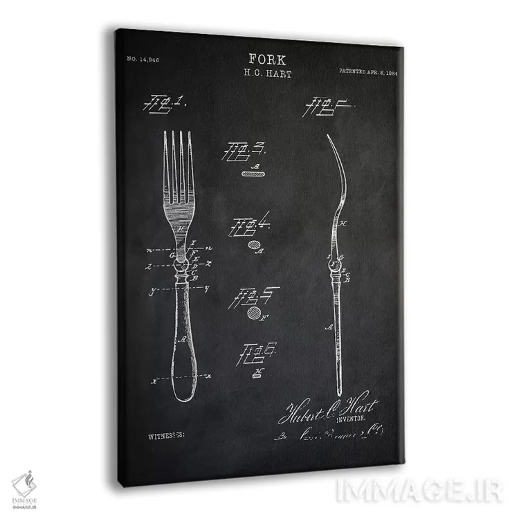 تابلو مدرن چنگال اثر پتنت پرینت استور - نمای پرسپکتیو محصول