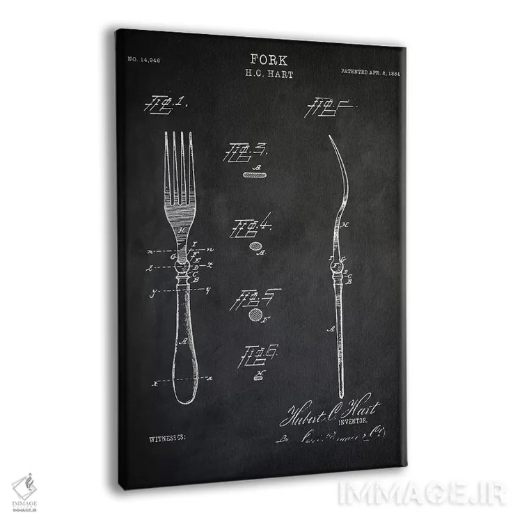 تابلو مدرن چنگال اثر پتنت پرینت استور - نمای پرسپکتیو محصول