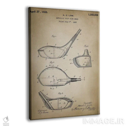 تابلو دکوراتیو چوب گلف اثر پتنت پرینت استور - نمای پرسپکتیو محصول