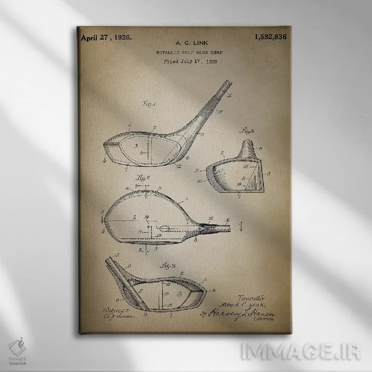 تابلو دکوراتیو چوب گلف اثر پتنت پرینت استور - نمای روبهرو روی دیوار