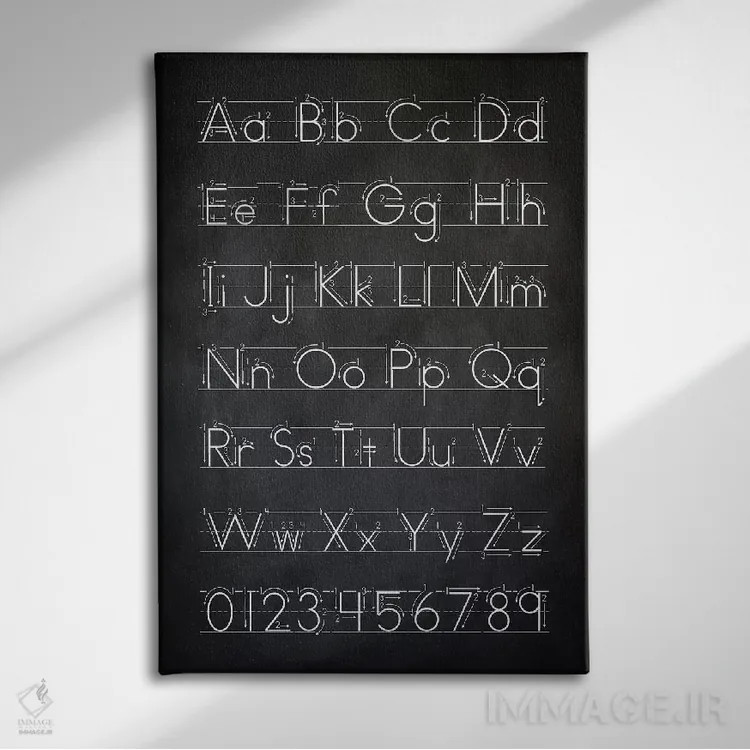 تابلو دکوراتیو دستخط III اثر پتنت پرینت استور - نمای روبهرو روی دیوار