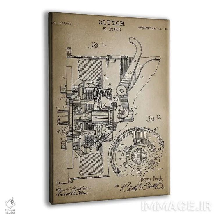 تابلو دکوراتیو کلاچ فورد اثر پتنت پرینت استور - نمای پرسپکتیو محصول