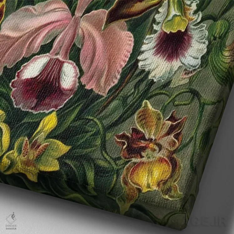 تابلو دکوراتیو ارکیده های هیکل اثر پتنت پرینت استور - نمای نزدیک بافت بوم