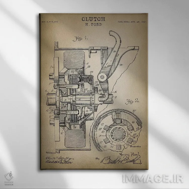 تابلو دکوراتیو کلاچ فورد اثر پتنت پرینت استور - نمای روبهرو روی دیوار