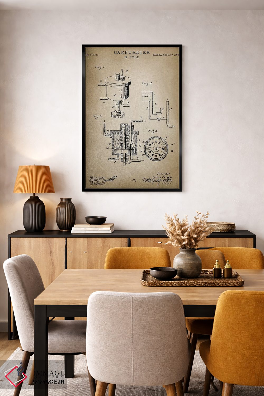 تابلو دکوراتیو کاربراتور فورد اثر پتنت پرینت استور - D5B