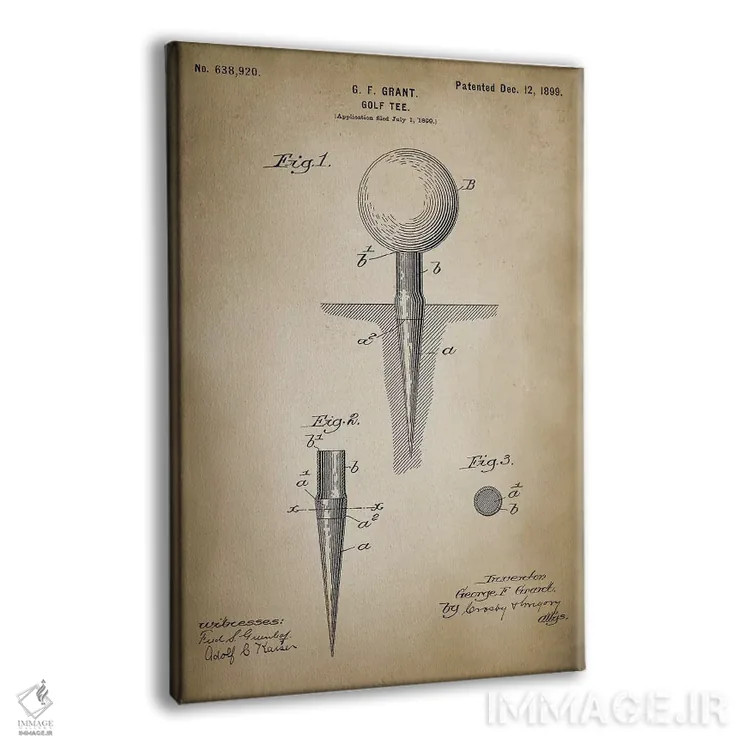 تابلو دکوراتیو تی گلف اثر پتنت پرینت استور - نمای پرسپکتیو محصول