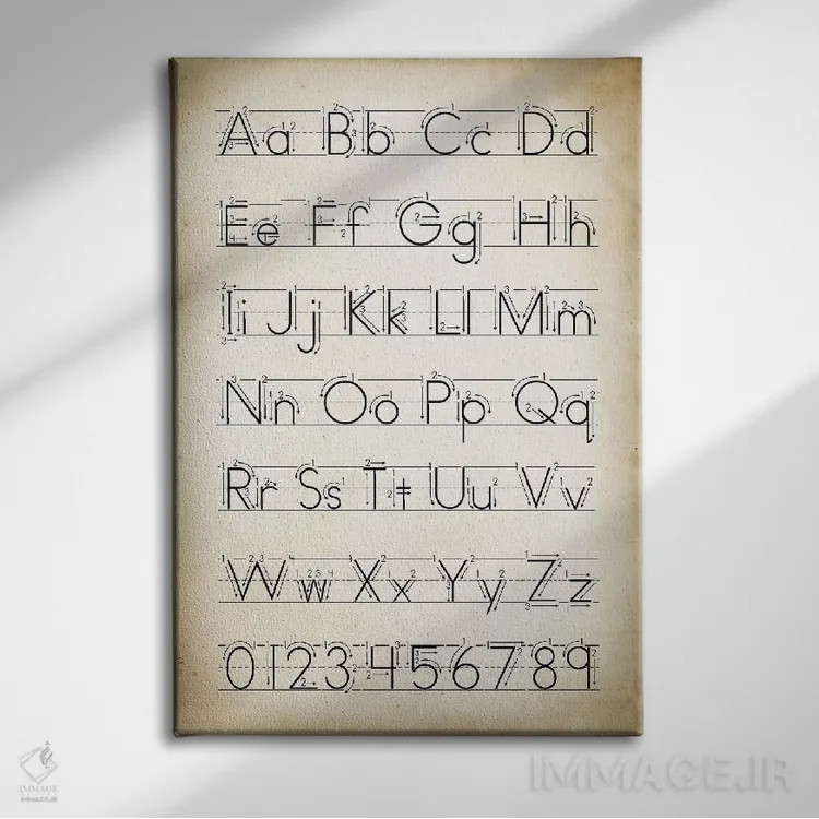 تابلو دکوراتیو دستخط II اثر پتنت پرینت استور - نمای روبهرو روی دیوار