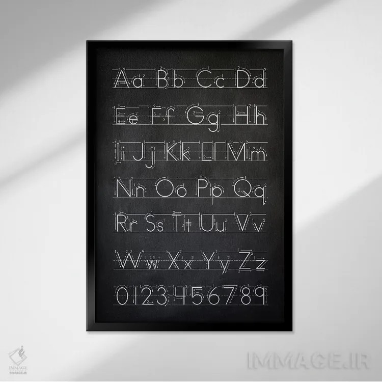 تابلو دکوراتیو دستخط III اثر پتنت پرینت استور - نمای قابدار مشکی