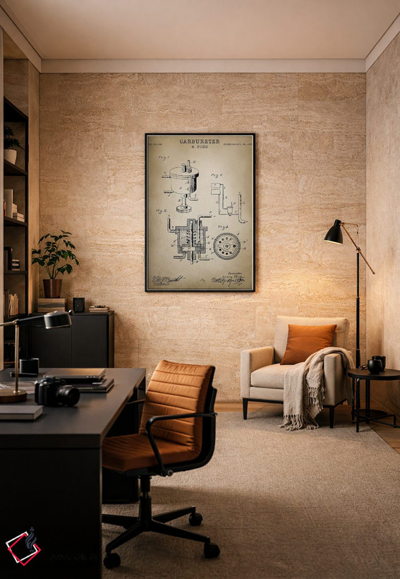 تابلو دکوراتیو کاربراتور فورد اثر پتنت پرینت استور - D6B