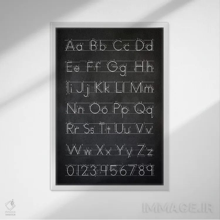 تابلو دکوراتیو دستخط III اثر پتنت پرینت استور - نمای قابدار سفید