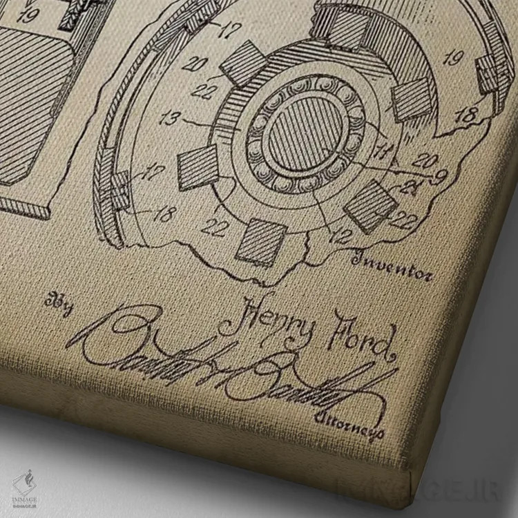 تابلو دکوراتیو کلاچ فورد اثر پتنت پرینت استور - نمای نزدیک بافت بوم