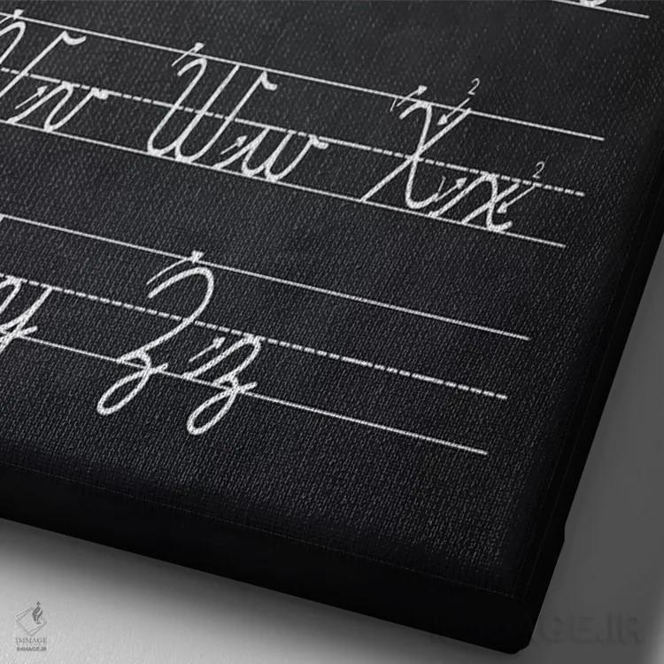 تابلو دکوراتیو دست خط I اثر پتنت پرینت استور - نمای نزدیک بافت بوم