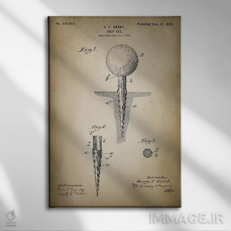 تابلو دکوراتیو تی گلف اثر پتنت پرینت استور - نمای روبهرو روی دیوار