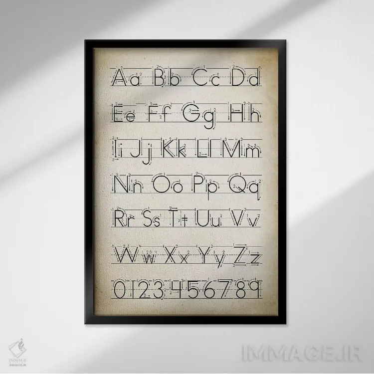 تابلو دکوراتیو دستخط II اثر پتنت پرینت استور - نمای قابدار مشکی