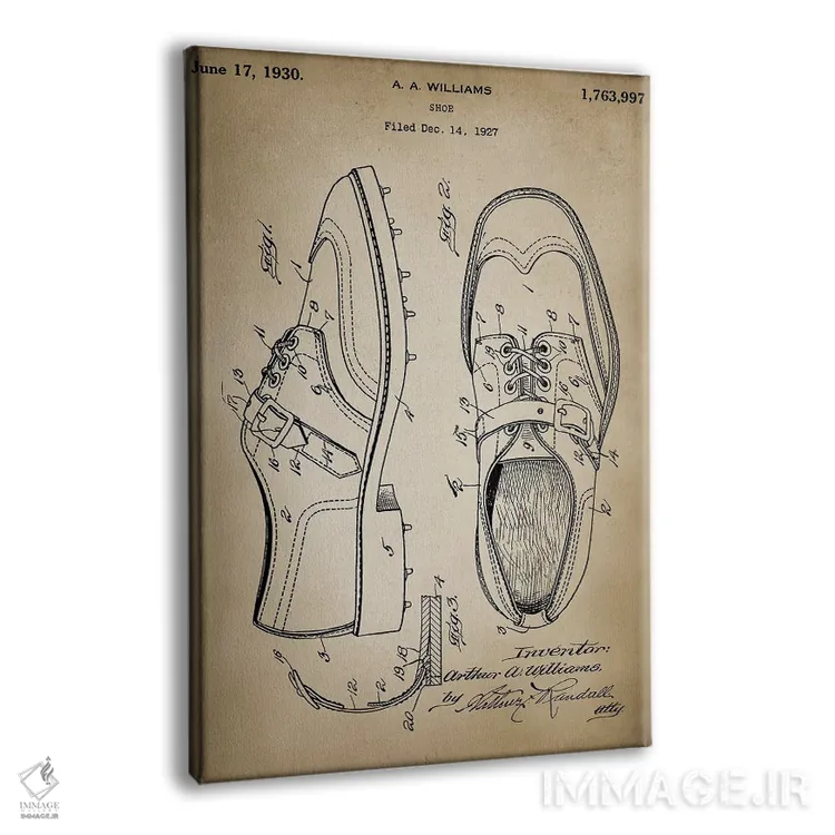تابلو دکوراتیو کفش گلف اثر پتنت پرینت استور - نمای پرسپکتیو محصول