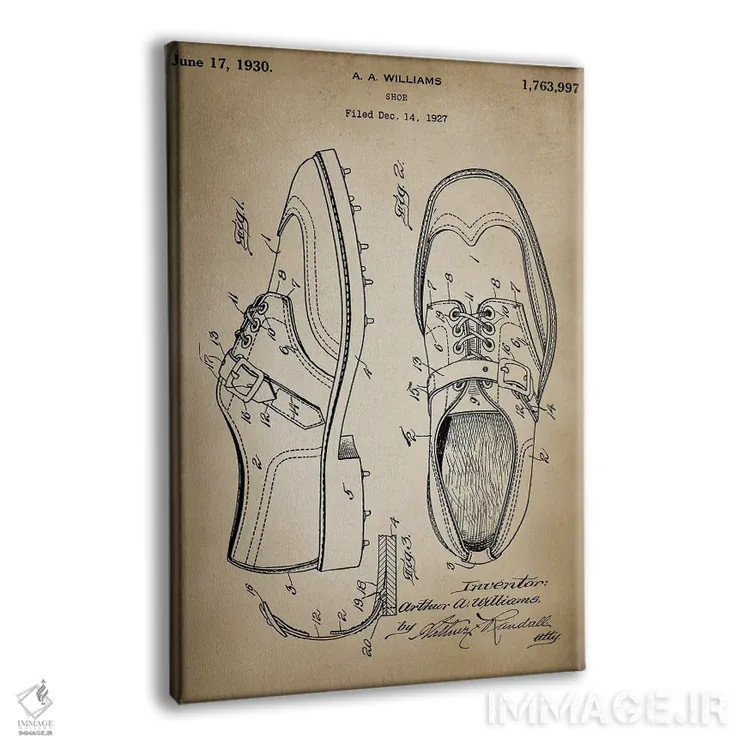 تابلو دکوراتیو کفش گلف اثر پتنت پرینت استور - نمای پرسپکتیو محصول