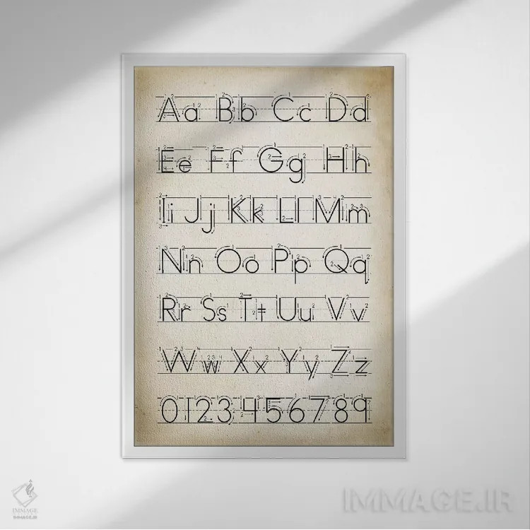 تابلو دکوراتیو دستخط II اثر پتنت پرینت استور - نمای قابدار سفید