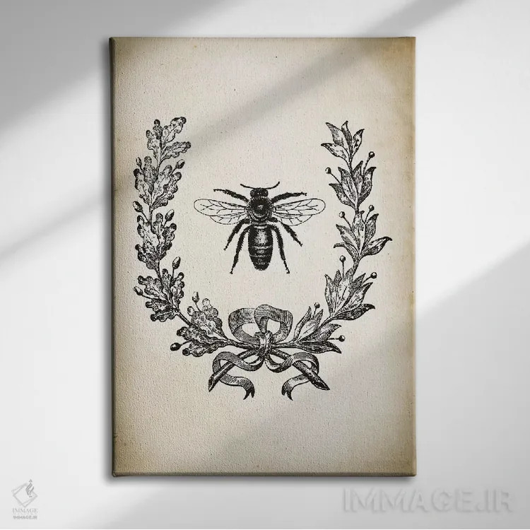 تابلو مدرن زنبور اثر پتنت پرینت استور - نمای روبهرو روی دیوار