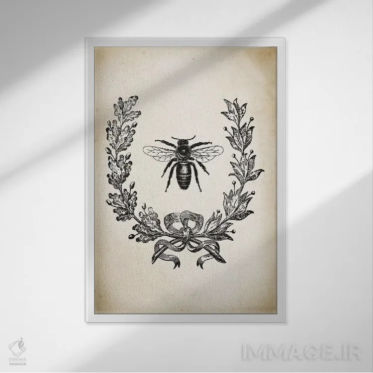 تابلو مدرن زنبور اثر پتنت پرینت استور - نمای قابدار سفید