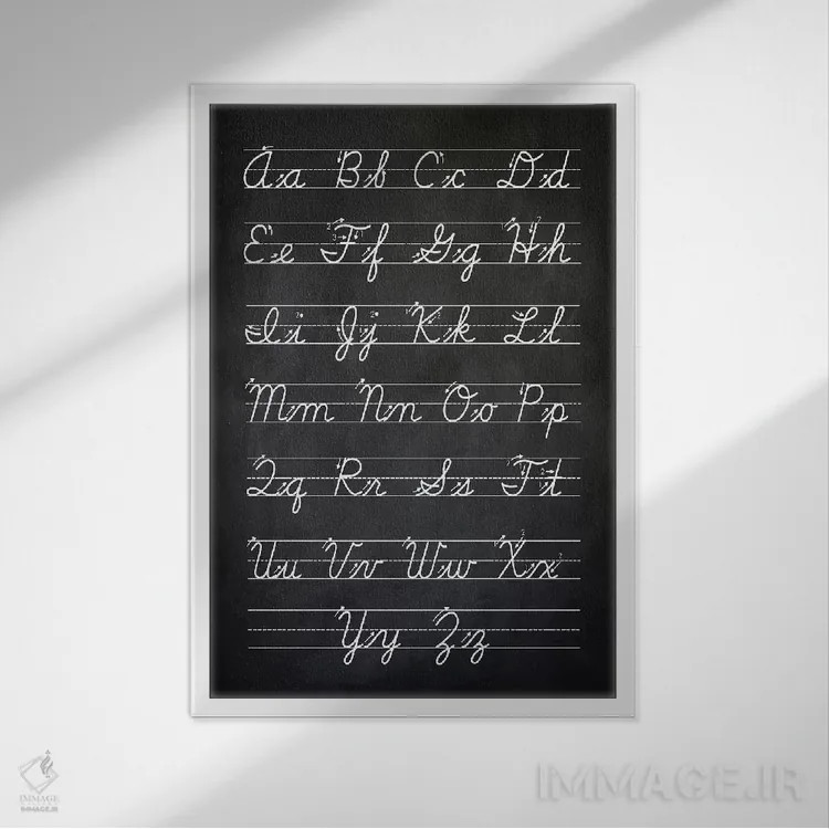 تابلو دکوراتیو دست خط I اثر پتنت پرینت استور - نمای قابدار سفید