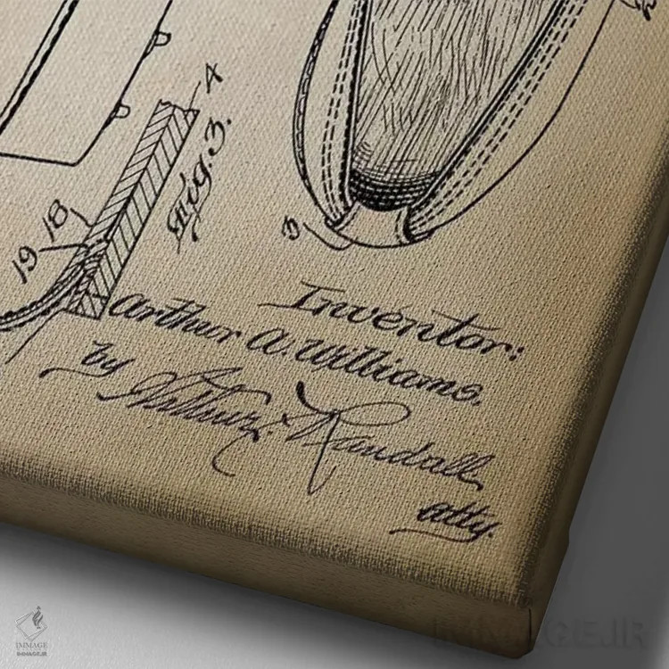 تابلو دکوراتیو کفش گلف اثر پتنت پرینت استور - نمای نزدیک بافت بوم