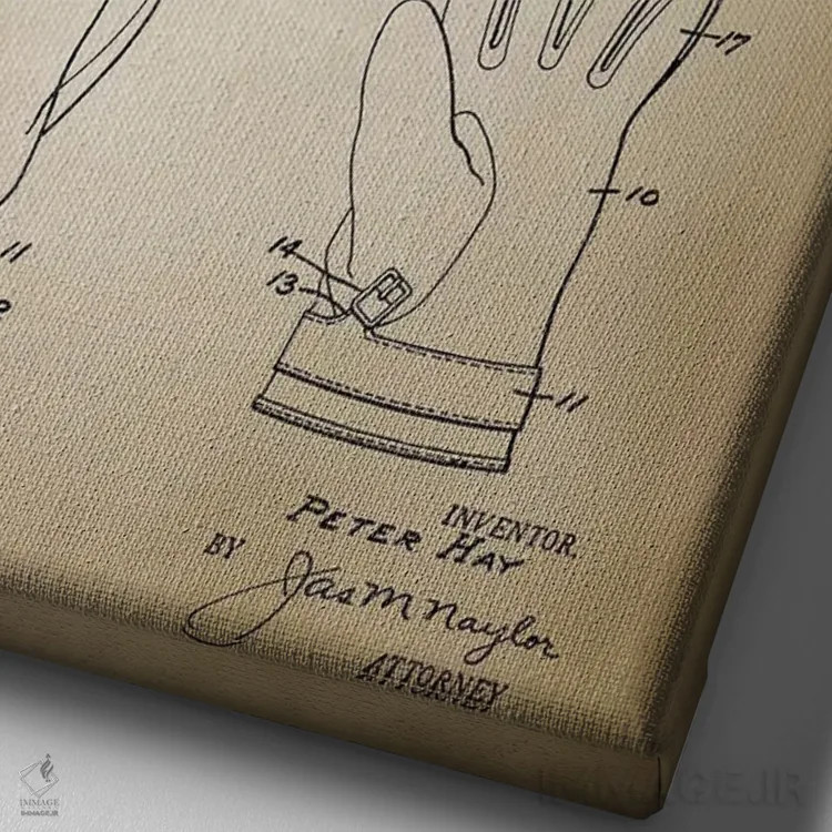 تابلو دکوراتیو دستکش گلف اثر پتنت پرینت استور - نمای نزدیک بافت بوم