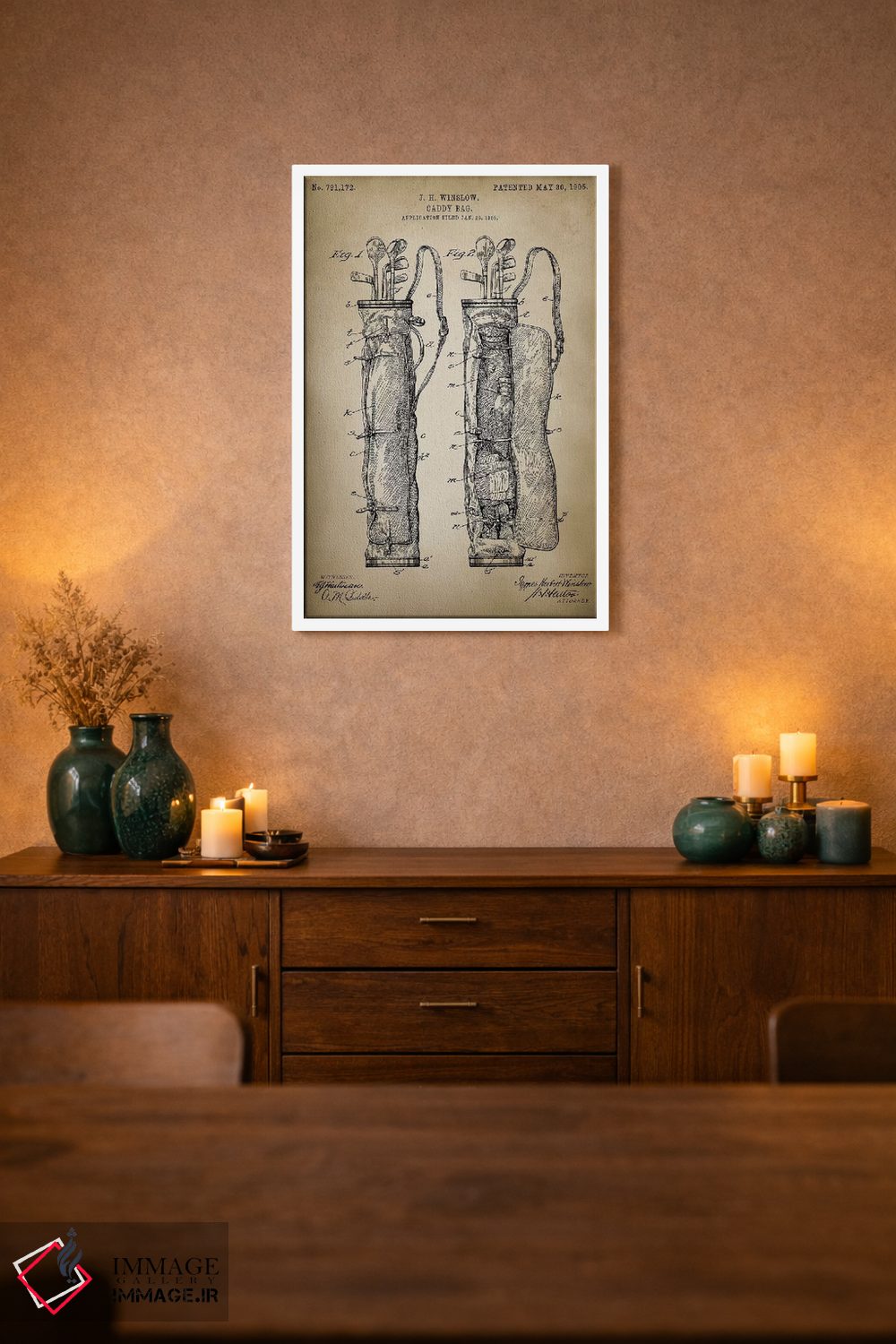 تابلو دکوراتیو کیف گلف اثر پتنت پرینت استور - D1W