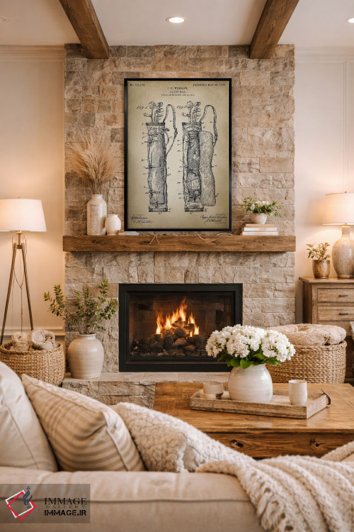 تابلو دکوراتیو کیف گلف اثر پتنت پرینت استور - D2B