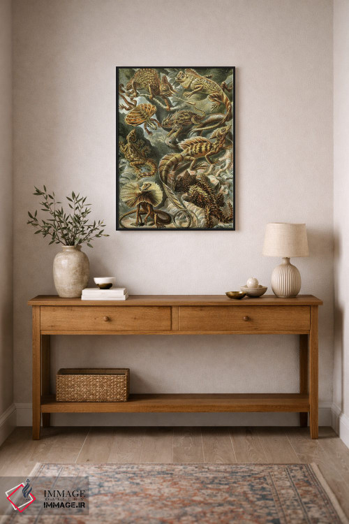 تابلو دکوراتیو مارمولک های هیکل اثر پتنت پرینت استور - D1B