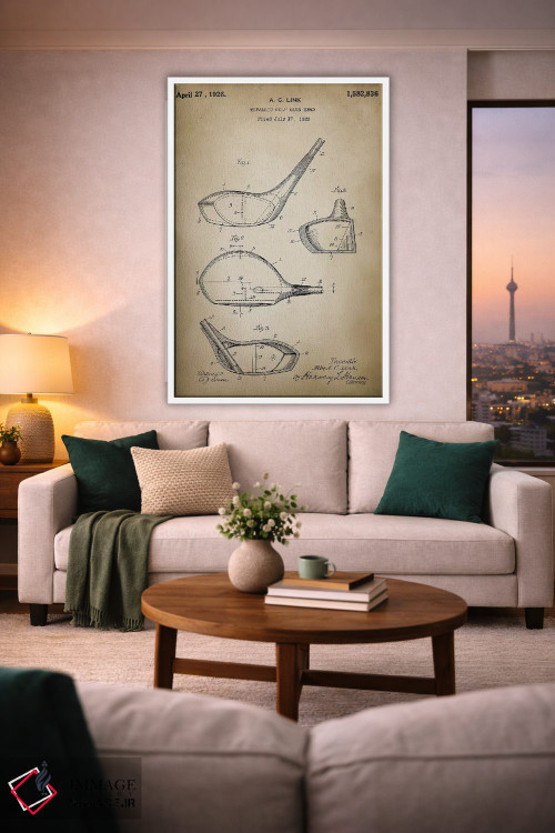 تابلو دکوراتیو چوب گلف اثر پتنت پرینت استور - D1W