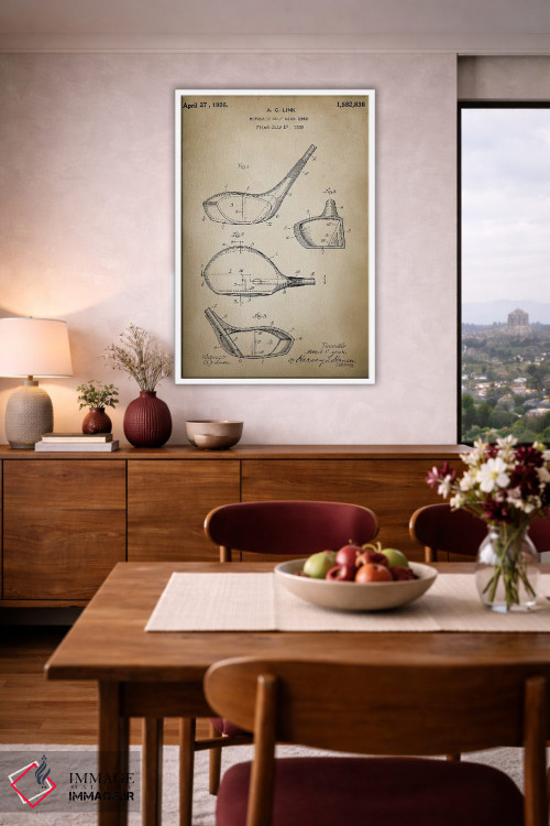 تابلو دکوراتیو چوب گلف اثر پتنت پرینت استور - D3W