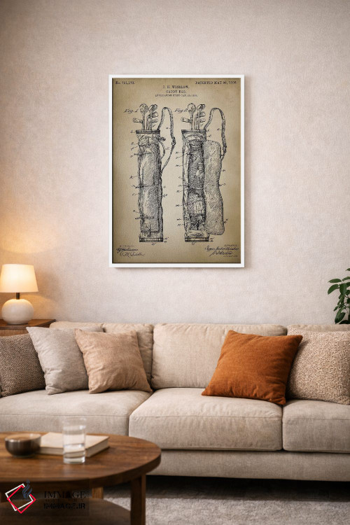 تابلو دکوراتیو کیف گلف اثر پتنت پرینت استور - D3W