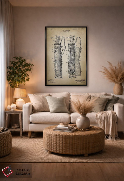 تابلو دکوراتیو کیف گلف اثر پتنت پرینت استور - D4B