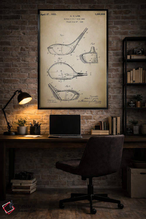 تابلو دکوراتیو چوب گلف اثر پتنت پرینت استور - D5B