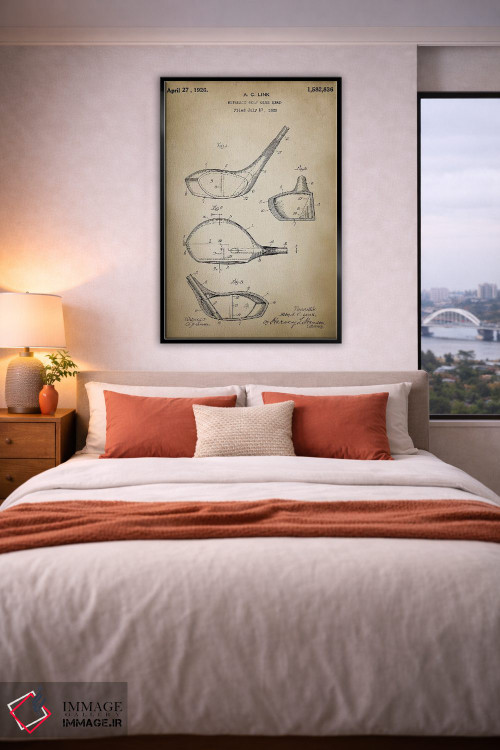 تابلو دکوراتیو چوب گلف اثر پتنت پرینت استور - D4B