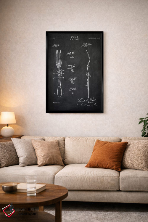 تابلو مدرن چنگال اثر پتنت پرینت استور - D5B