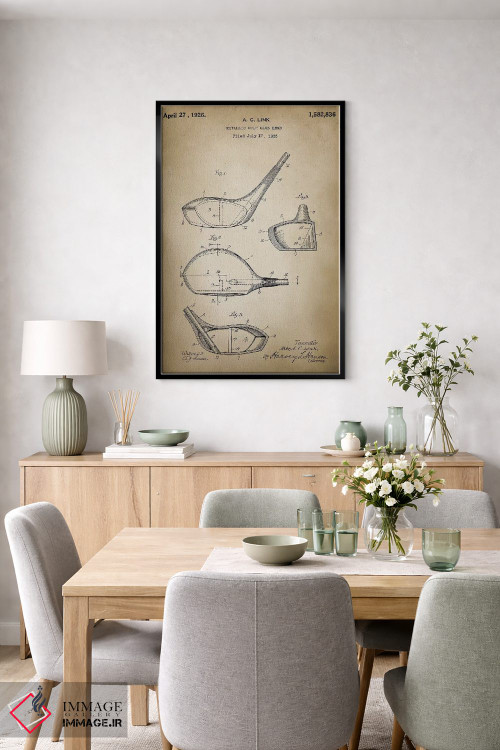 تابلو دکوراتیو چوب گلف اثر پتنت پرینت استور - D6B