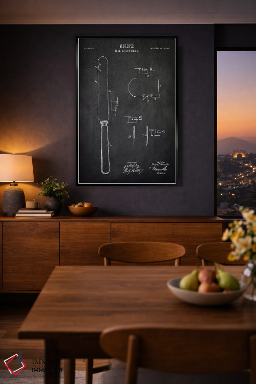 تابلو مدرن چاقو اثر پتنت پرینت استور - D2B