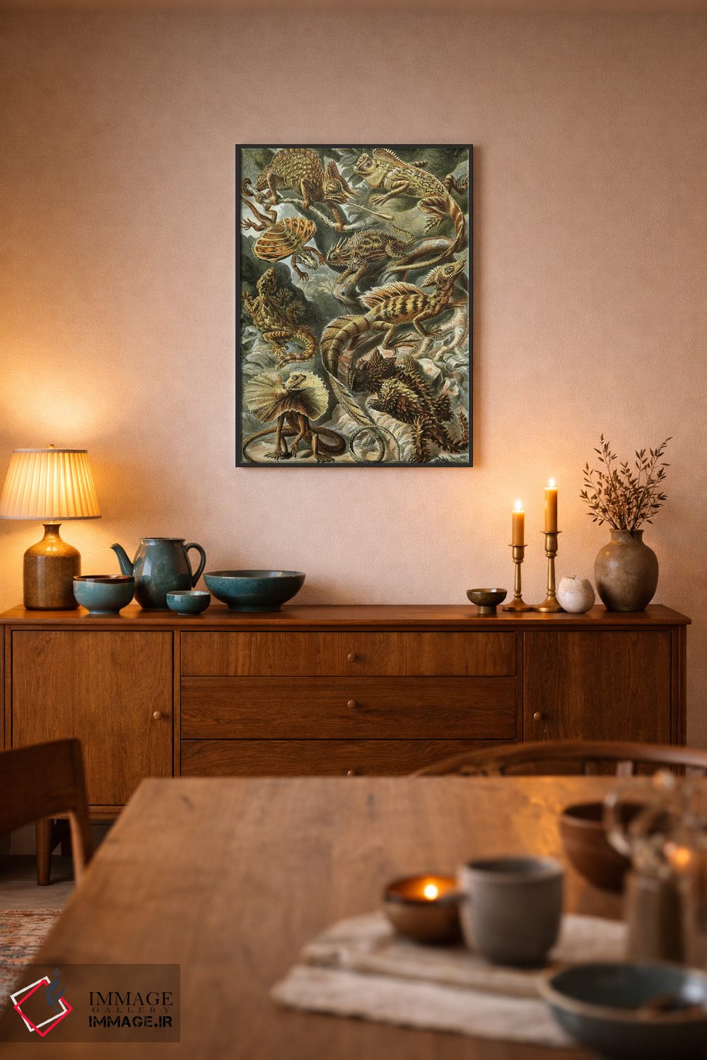 تابلو دکوراتیو مارمولک های هیکل اثر پتنت پرینت استور - D6B