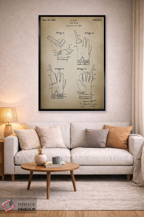 تابلو دکوراتیو دستکش گلف اثر پتنت پرینت استور - D3B