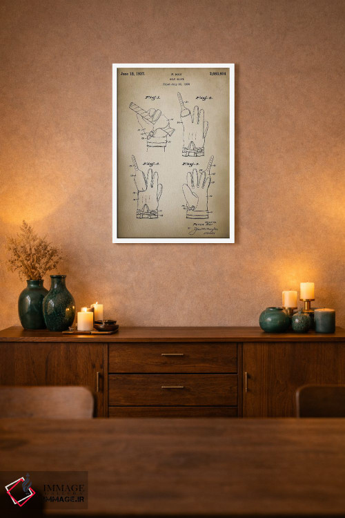 تابلو دکوراتیو دستکش گلف اثر پتنت پرینت استور - D2W