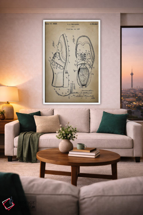 تابلو دکوراتیو کفش گلف اثر پتنت پرینت استور - D1W