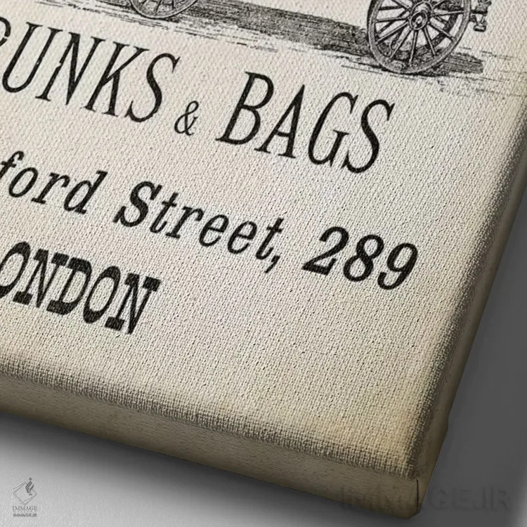 تابلو دکوراتیو چمدان ها و کیف های LV اثر پتنت پرینت استور - نمای نزدیک بافت بوم