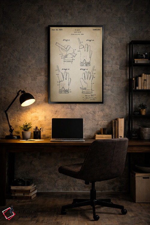 تابلو دکوراتیو دستکش گلف اثر پتنت پرینت استور - D6B