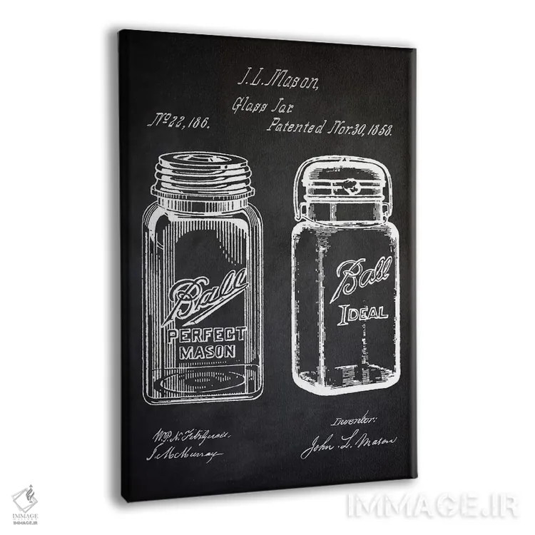 تابلو مدرن شیشه میسون اثر پتنت پرینت استور - نمای پرسپکتیو محصول